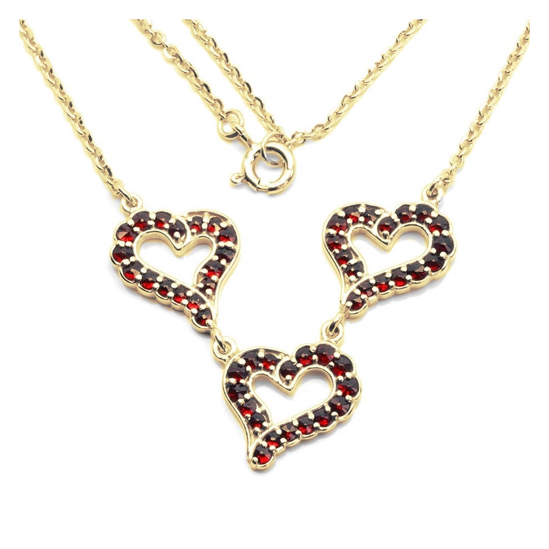 Zlatý náhrdelník s českými granáty